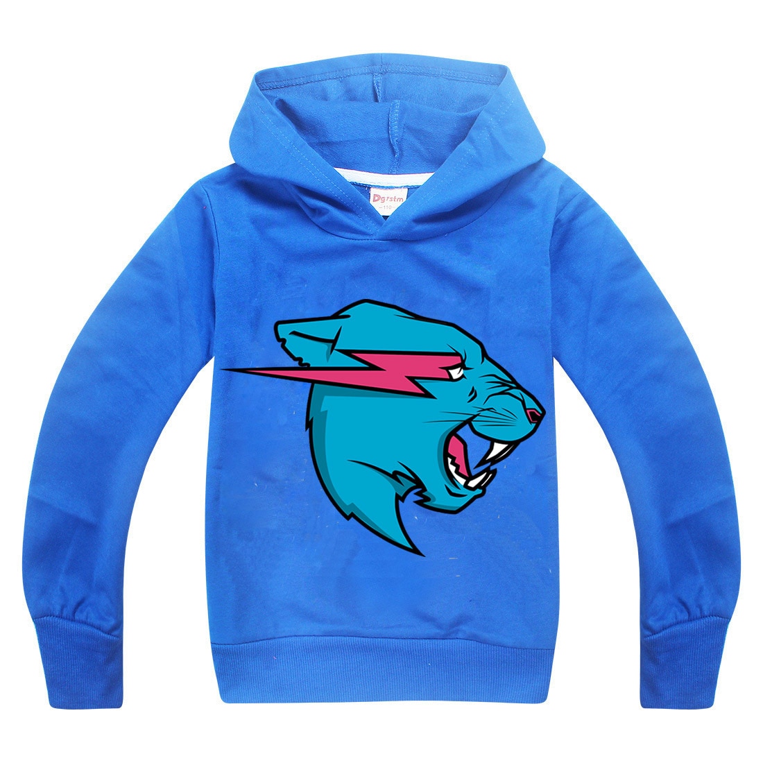 Baby Jongens Hooded Tshirt Mr Beest Bliksem Kat Esports Luipaard Hoofd Print Hoodie Kids Kerst Shirt Meisjes Tops Tee Sweatshirt: Blue Hoodie / 130