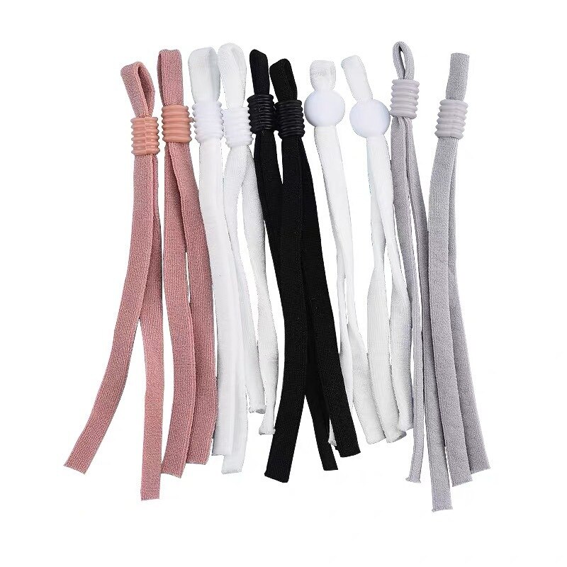 100 Stuks Verstelbare Zwart Wit Gezichtsmasker Siliconen Knop Koord Sloten Elastische Band Stop Trekkoord Accessoires Diy Spiraal Knoppen