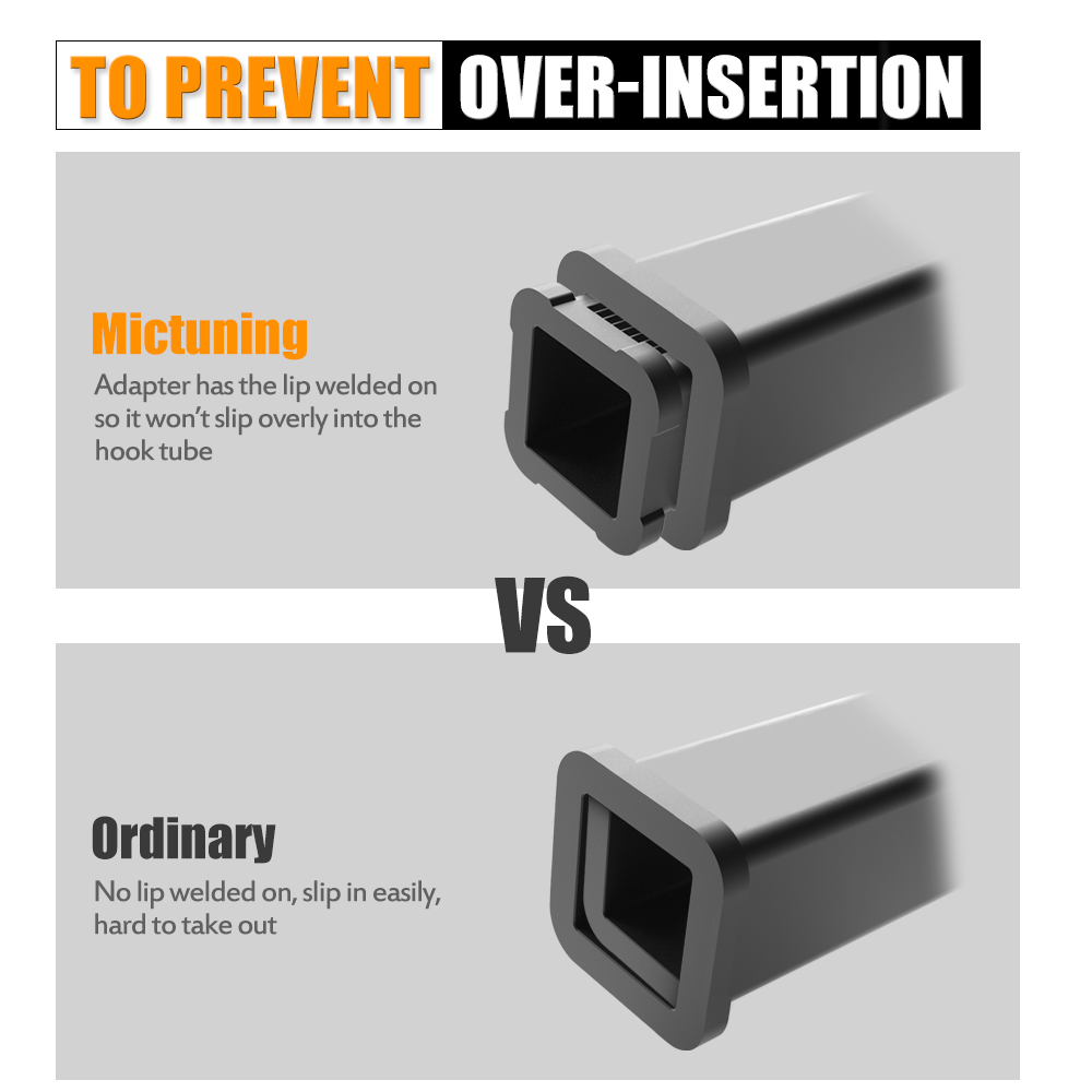 MICTUNING 2-1/2" Class V to 2" Class III&amp;IV Trailer Hitch Receiver Adapter Reducer Sleeve Convertor for Bike Rack Cargo Carrier