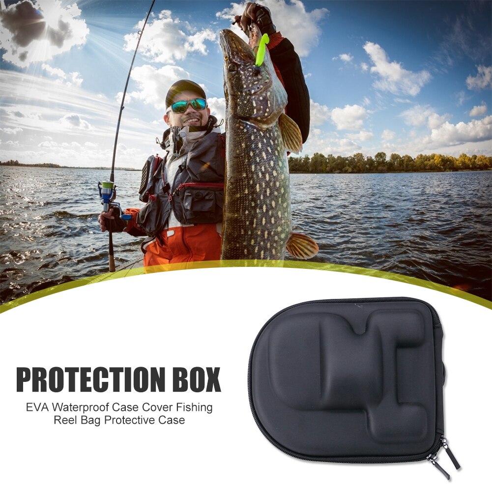 Vissen Reel Tas Draagbare Eva Hard Shell Baitcasting Waterdichte Beschermhoes Ingebouwde Anti-Druk Spons Vissen Accessoire