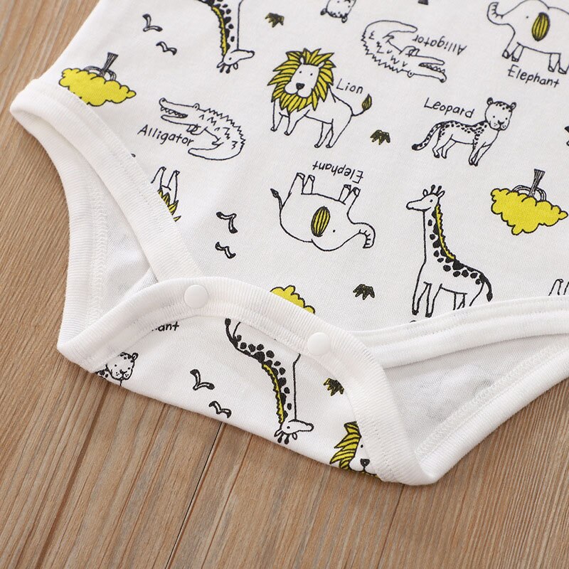 Lot de 3- bodies à manches longues pour bébé, 100%  pièces en coton avec imprimé animal, vêtements pour filles et garçons