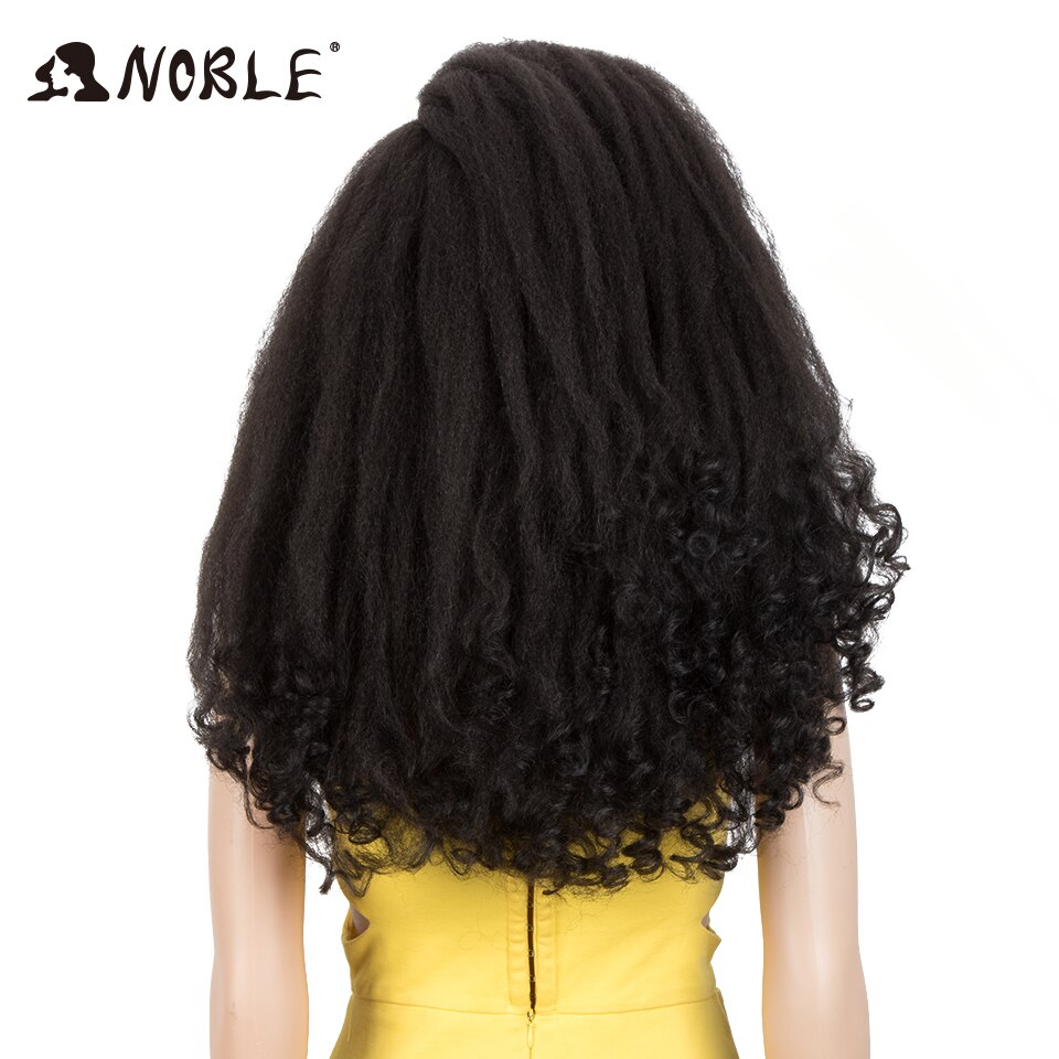 Noble Krullend Synthetische Lace Pruik Gevlochten Pruik 130% Dichtheid Lace Wigs Voor Vrouwen Dreadlock Pruik 14 "-22" inch Pruik Lace Pruik Synthetische