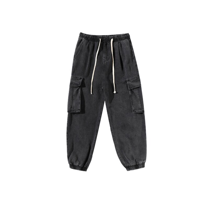 Pantaloni harem de marime mare hip hop coreean blugi de primăvară pantaloni de jogging casual pentru bărbați îmbrăcăminte de stradă kpop pantaloni de jogging largi: Negru / L