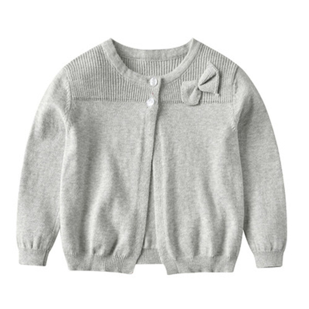 Summer Children Cardigan Hollow Out Girls Knitted Jacket Thin Knitwear Outerwear Coat AA5333: Gray / 2T