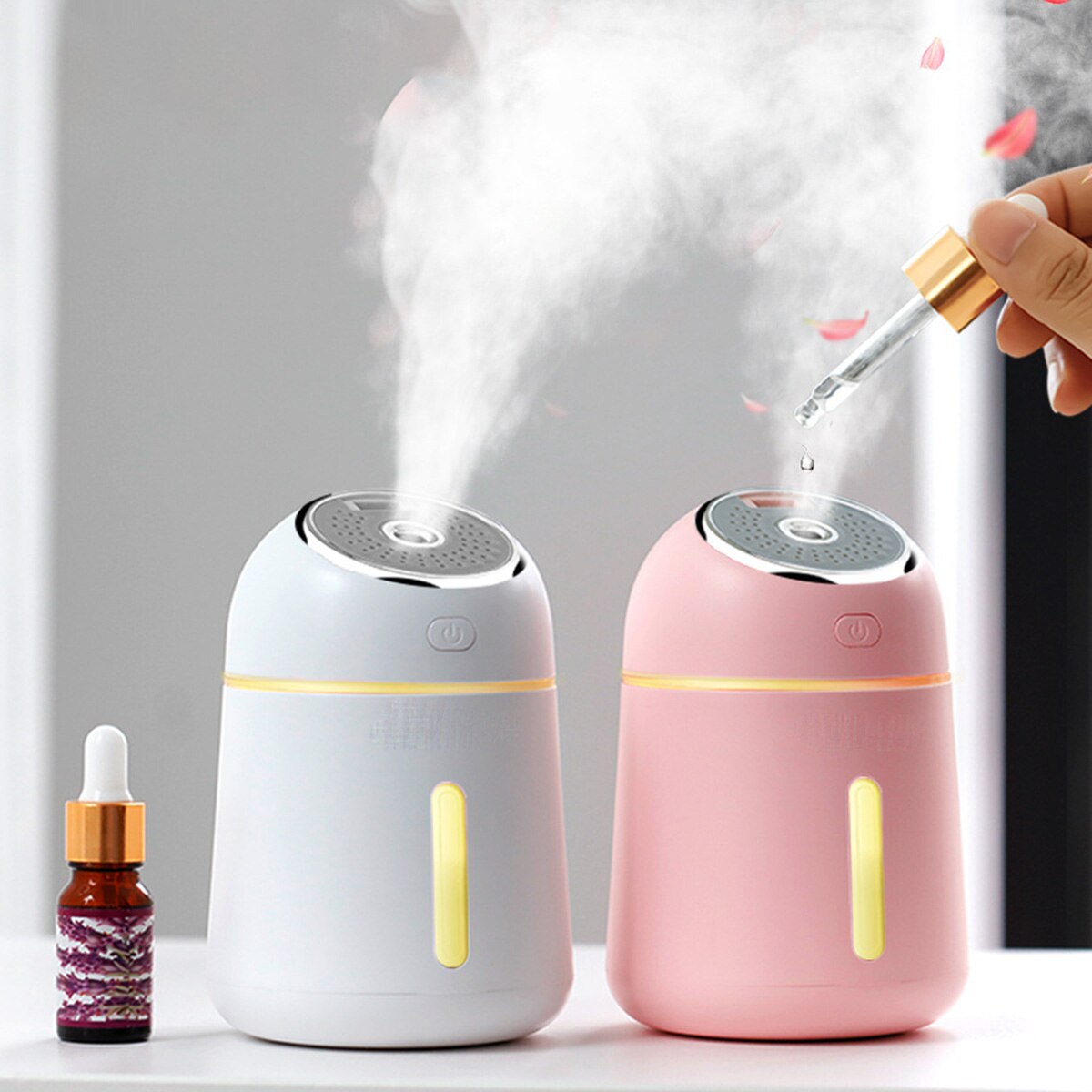 330ML Car USB Humidifier With USB Night Light Portable Air Purifier Aroma Diffuser For Home Offic 35-40ML/H