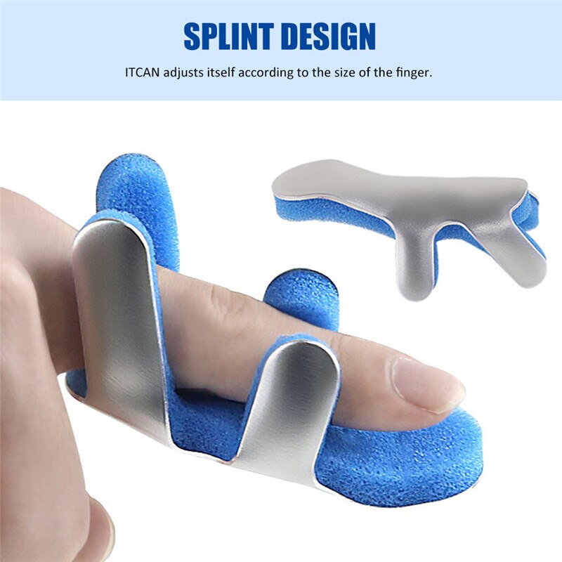 S-M-L Sponge Finger Fixing Splint Adjustable Finger Plasticity Protective Sleeve Breathable Finger Rehabilitation Sleeve Blue