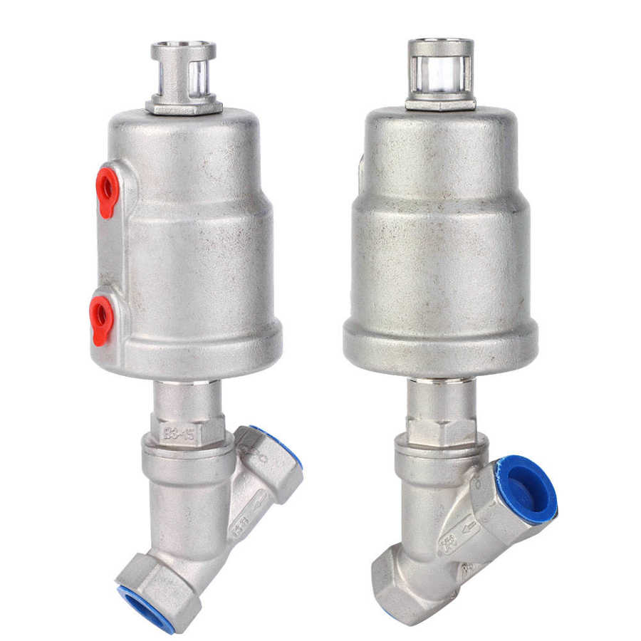 Actuator Ball Valve Angle Seat Valve Air Actuated Female Thread Stainless Steel Pneumatic Steam Valve Solenoid Valve