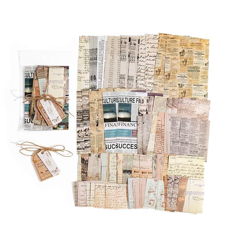JIANQI 100 unids/pack decoración álbum de recortes materiales Vintage Kit combinado de papel DIY diario basura Collage álbum de fotos papel de fondo Retro: Verde claro