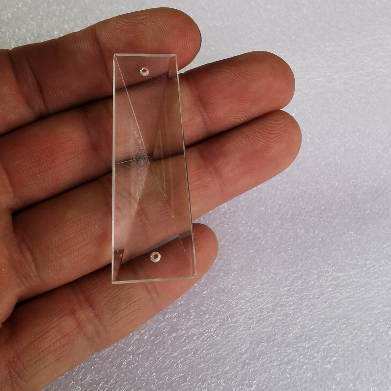 Barra de cristal triangular Trapezoidal transparente de 50mm con 2 orificios, accesorios para cortina de casa de cristal Prisma