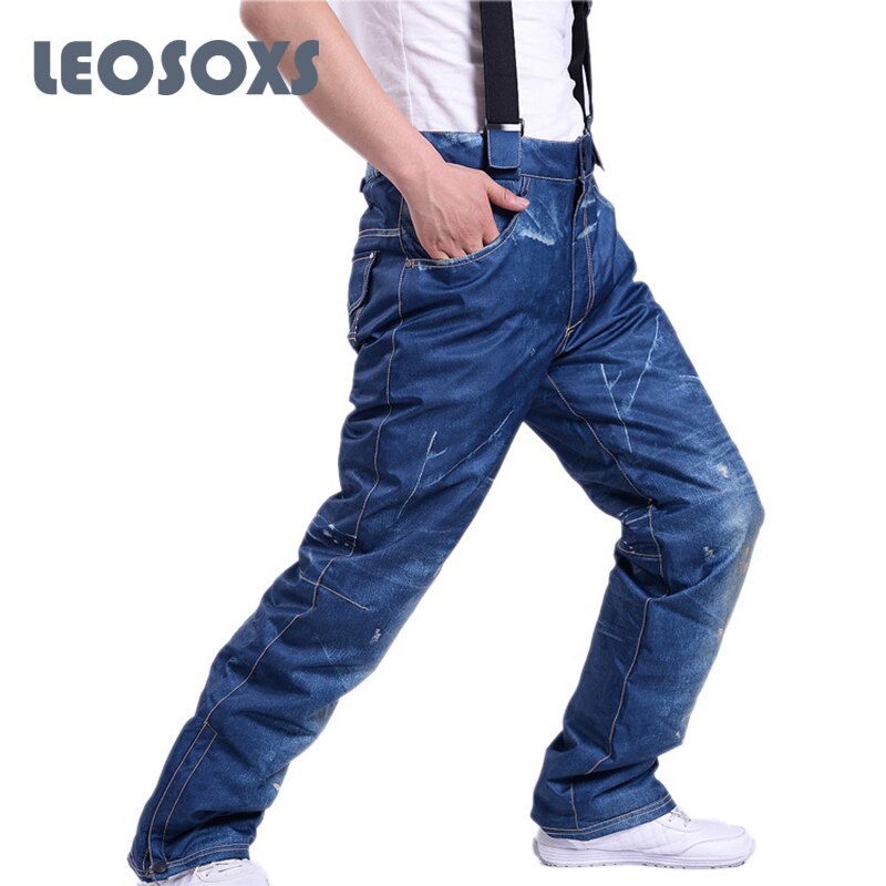 LEOSOXS – jean de Ski pour homme, coupe-vent, imperméable, pantalon de neige en coton épais et , résistant à l'usure