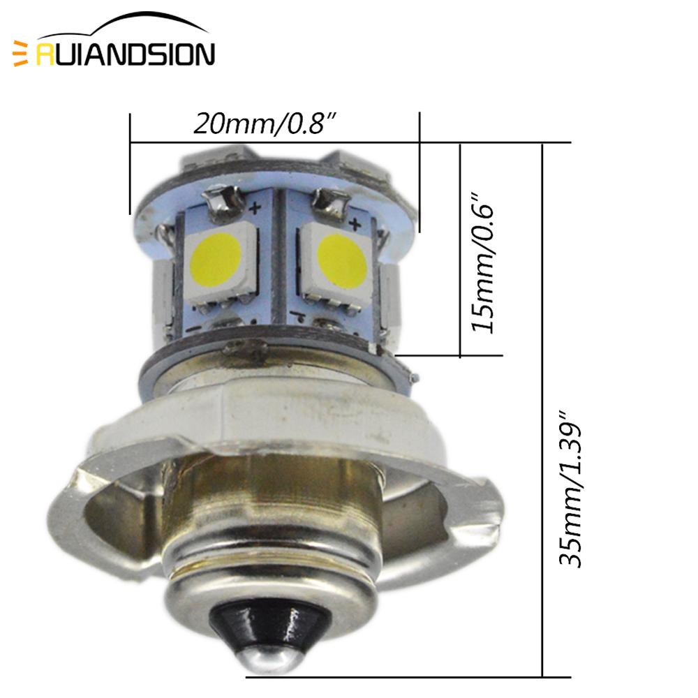 2x2W 6V 12V 360LM P26S LED 12 smd Led bombillas de faro de motocicleta 5050 Moto Luz de larga distancia Moto faro bicicleta scooter ATV Luz