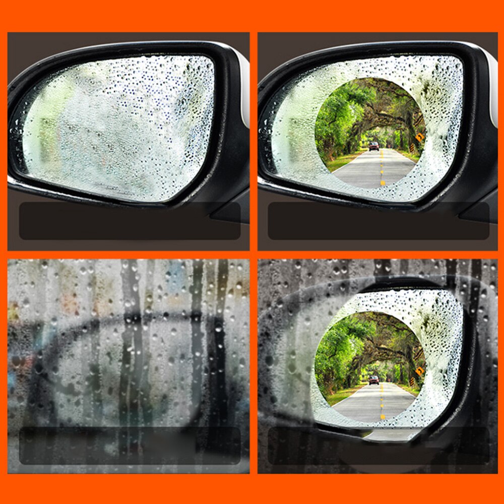 2 stk bil bakspejl regnfilm anti-regn til biler klart regn skjold sidevindue glasfilm regntæt bakspejl