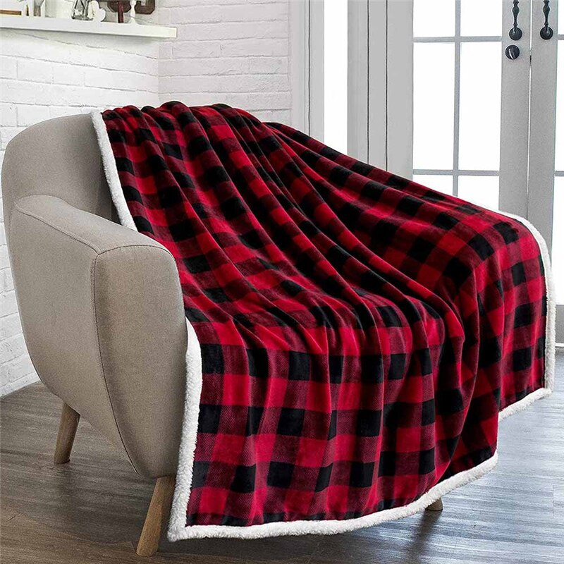 Kerst Plaid Dekens Gooi Wollen Dekens Voor Bedden Dubbellaags Winter Comfort Katoen Fluffy Pluche Deken