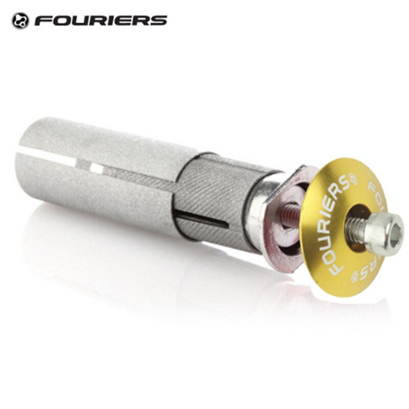 Fouriers Alluminum alloy Headset Expander Plug Stem Top Cap For 28.6mm 1 1/8" Steerer Carbon Fork Headsets Bicycle expander: Gold