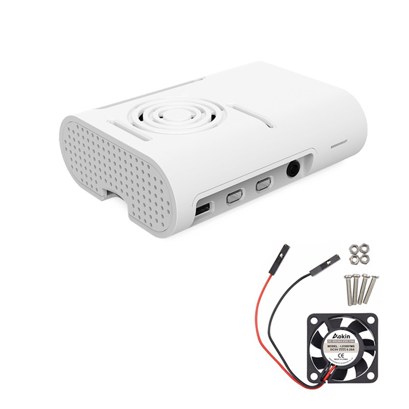 Raspberry pi 4 Fall mit lüfter Kühlkörper aluminium kühlkörper für Raspberry pi 4: white with fan