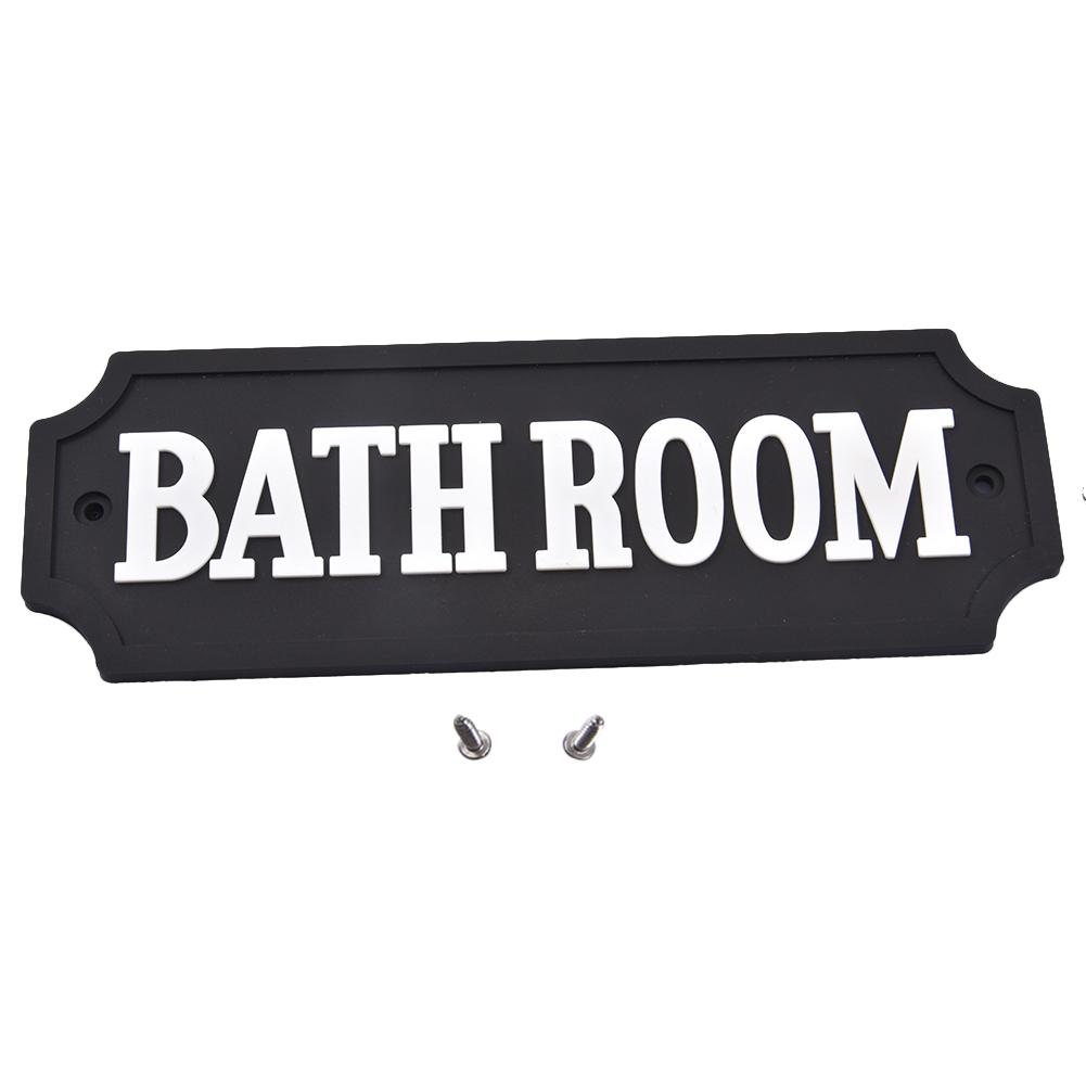 Outdoor Gardening Home House Door Warning Sign Farmhouse Stainless Steel Decor 6.3*2.16 Inches Garden Decoration: BATHROOM