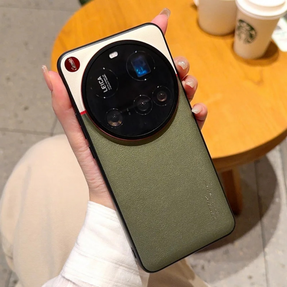 Para xiaomi 15 14 pro ultra 13 caso de luxo ultrafino fosco contrastante couro proteção da câmera titânio prata borda capa