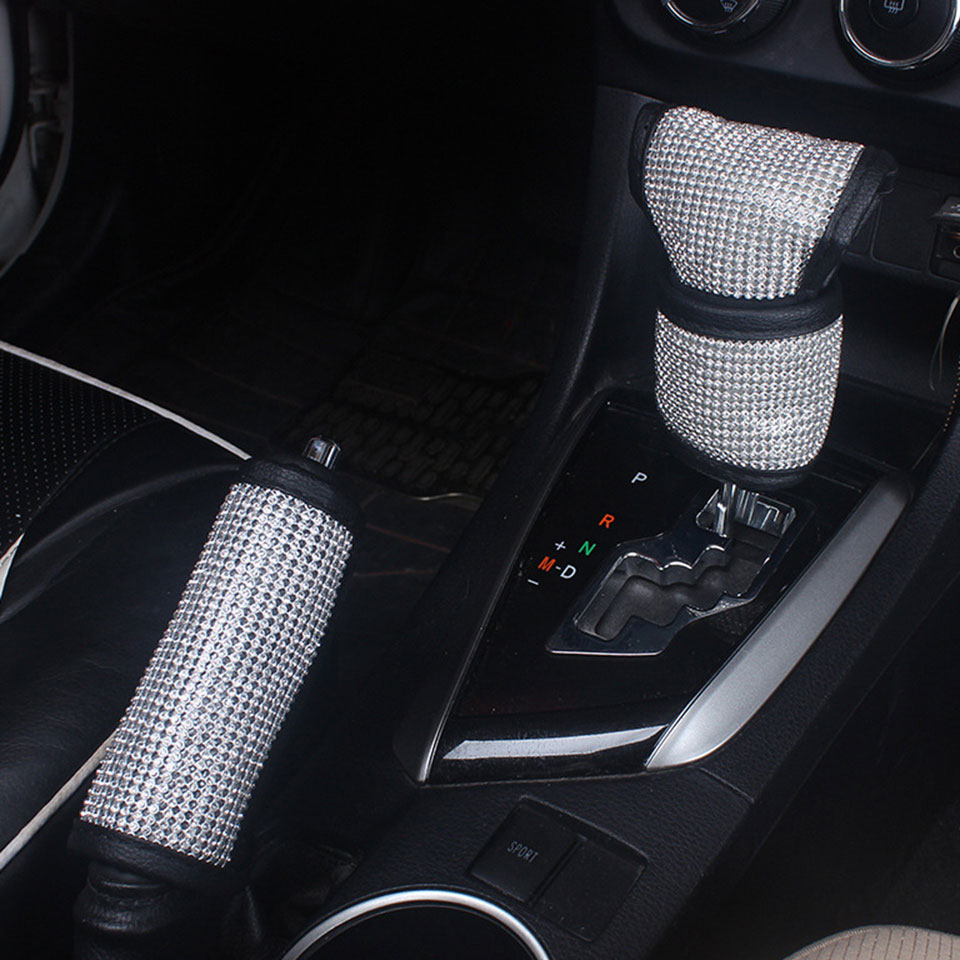 Mode Auto Shifter Handrem Covers Volledige Diamant Strass Auto Gear Shift Cover Handrem Cover Auto Interieur Accessoires