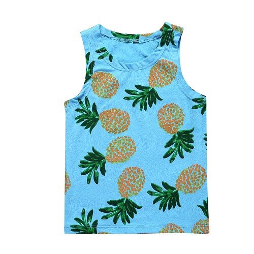 Ins baby kind slijtage vest kind zomer jongen meisje blauw ananas t-shirt