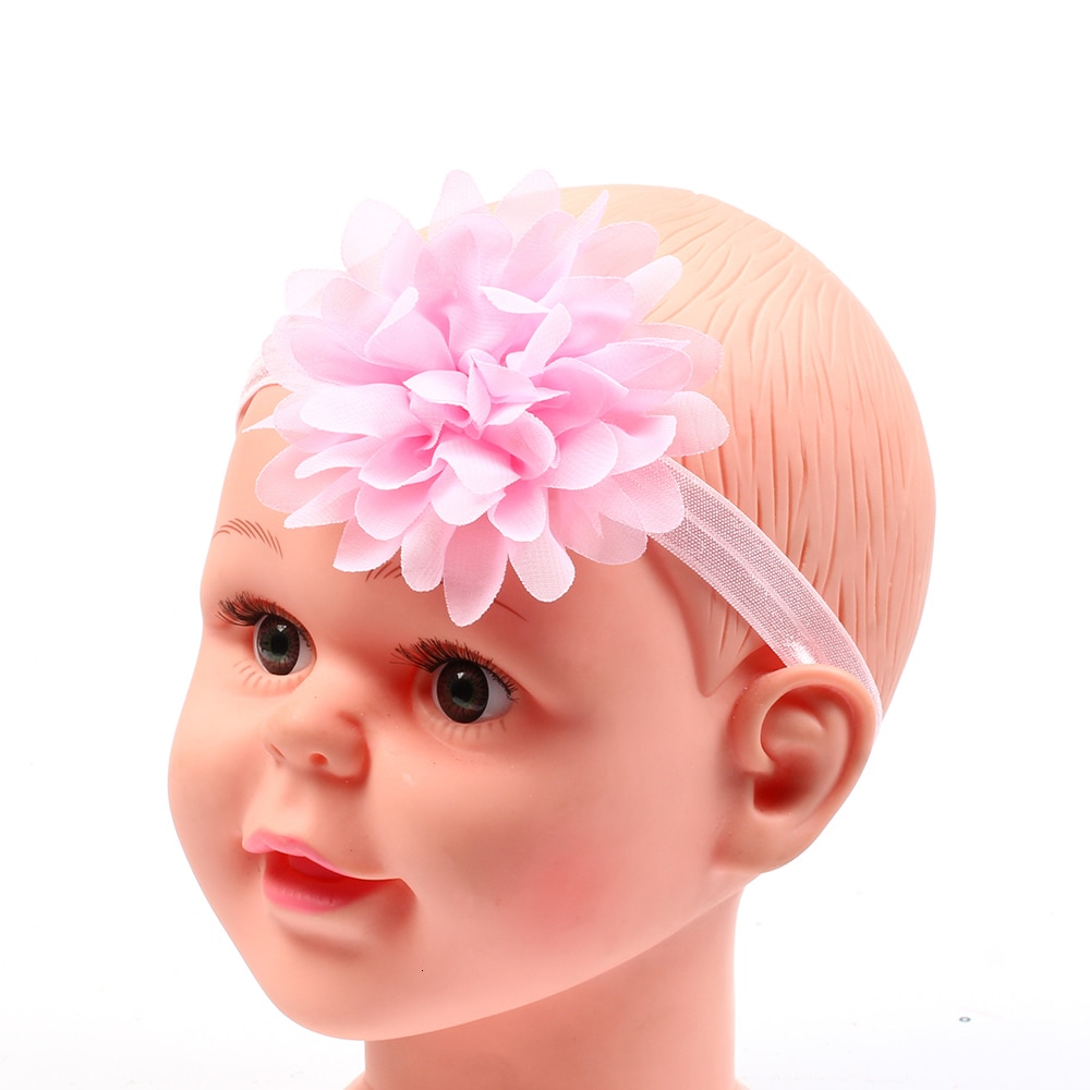Baby pannband band gör-det-själv småbarn barn håraccessoarer nyfödd tiara chiffong spädbarn blomma blommig turban flicka bandage handgjorda
