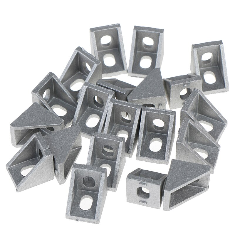 20Pcs/Lot 3D Printers CNC Routers Industrial Profile Corner Fitting Angle Aluminum Connector Bracket Fastener 17*20*20mm