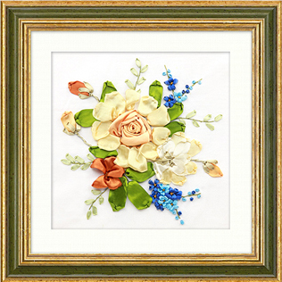 Peonía flor kit de bordado de cinta varios cuadros de pintura artesanía DIY a mano costura decoración atística de pared 7 patrones: 6
