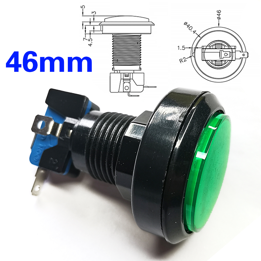 Arcade Game Drukknop 12V Led Lamp Vierkante Ronde Rechthoekige Driehoek Met 24mm Schroef Voor Flipperkast onderdelen Swing Machine DIY: WHITE
