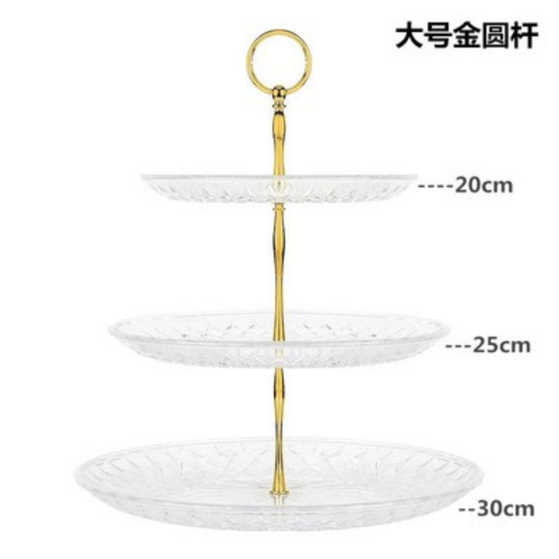 Europäischen Kuchen Stehen Obst Snack Ablage Platten 3-schicht Kunststoff Platte Hochzeit Party Lagerung Tabletts dekore