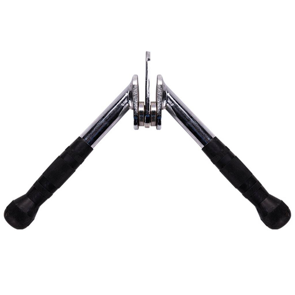 V-Shaped Bar Chrome Cable Attachments Home Gym Pull Down Handle Grip Bar