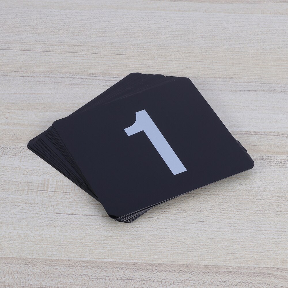 25PCS Restaurant Number Card Plastic Number Plate Table Top Number Card Seat Platform Word Plate Table Tablet Stands White