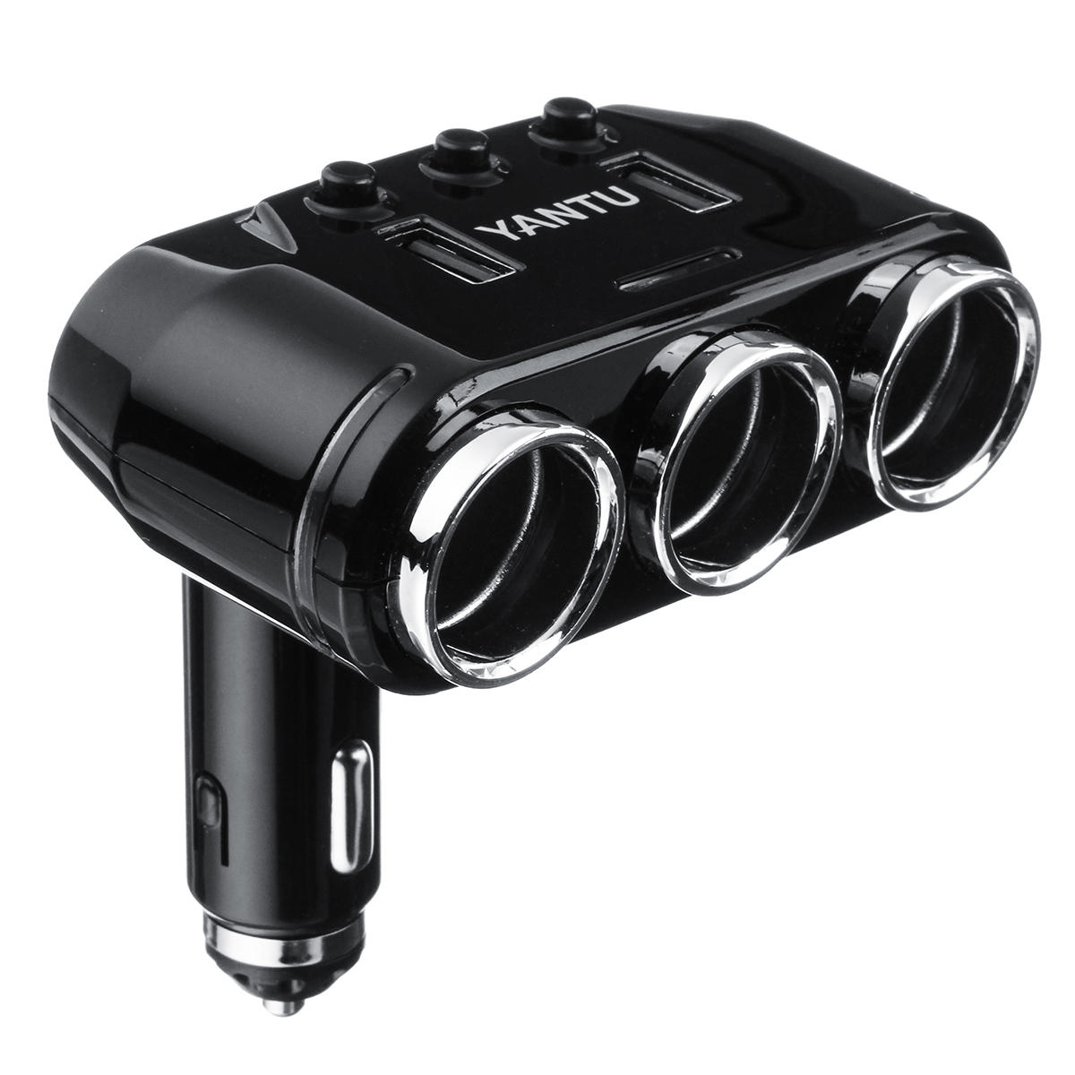 Cargador de coche con puerto USB Dual de 3 vías, adaptador divisor para mechero de coche