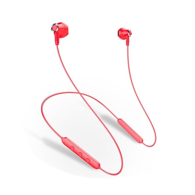 TWS Magnetic Wireless Bluetooth 5.0 Earphones Flexible Neckband Stereo Headsets Waterproof Earbuds With Mic Bluetooth Earpiece: DD8-Red