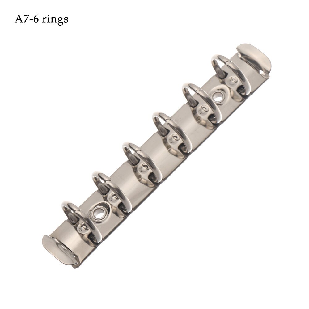 A4/B5/A5/A6/A7 Metal Spiral Rings Binder Clip Loose-leaf File Folder Clip Scrapbook Notebook Refillable Binding Hoops: A7-6 rings