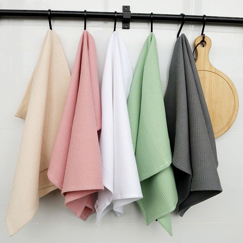 Waffle Tea Towel Spot Cotton Home Kitchen Plain Cloth Napkin 45*65 Cm Square Low Shrinkage Table Towel Cleaning Water Absorption