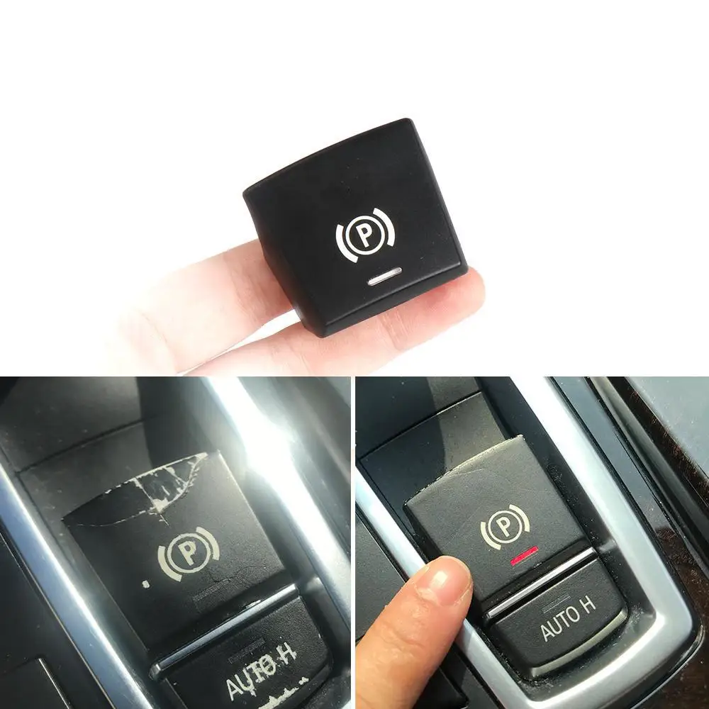 Car Electronic Handbrake Parking Brake P Button Switch Cover For F10 F07 F02 Parking Brake Switch Auto H Button Replacement