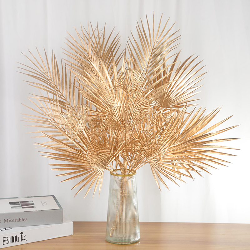 Plantes artificielles dorées en plastique pour décoration de Noël, simulation de fleurs, maison, salon, fête de mariage
