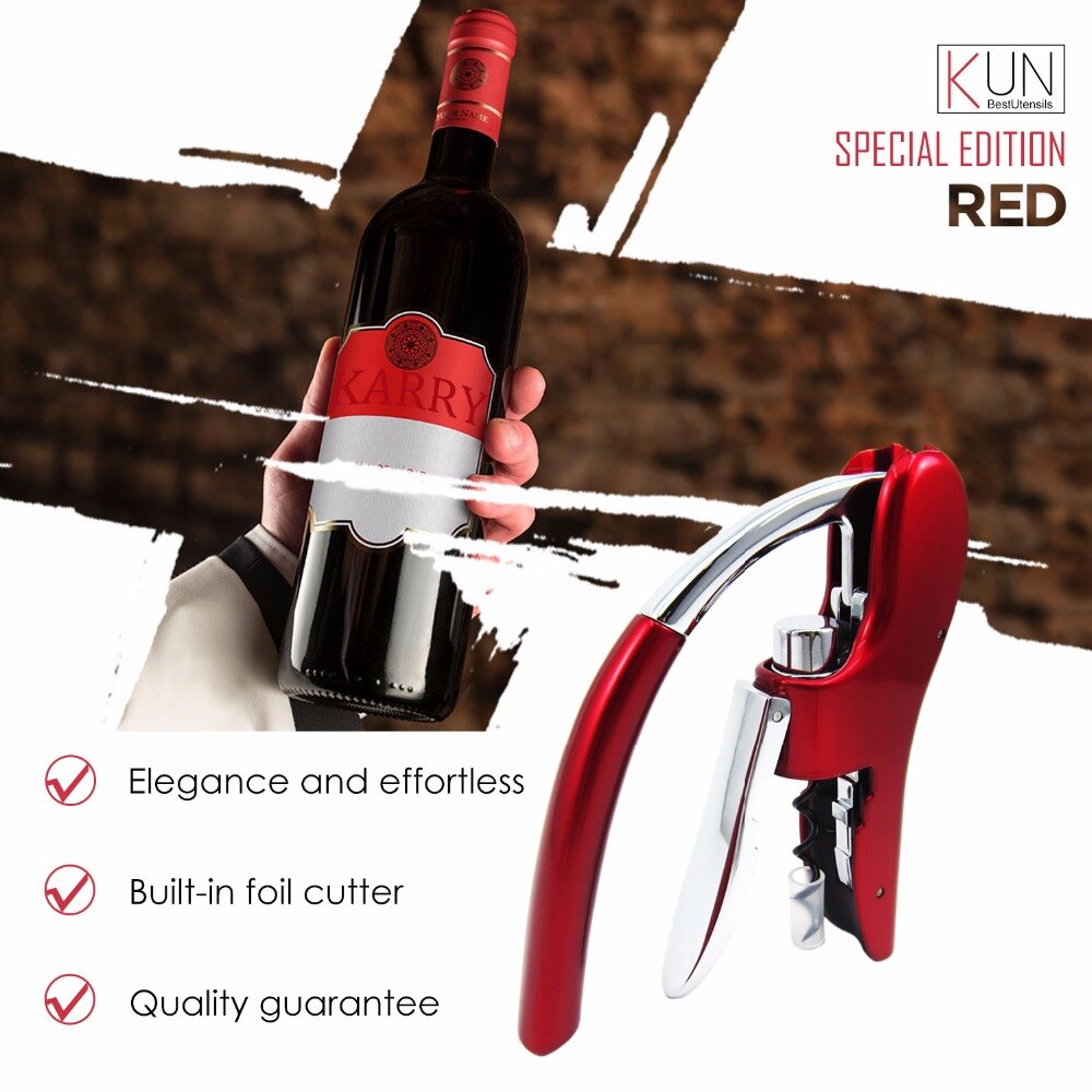 Zinc Alloy Power Wine Opener Bottle Corkscrew Opener Built-in Foil Cutter Premium Rabbit Lever Corkscrew for Wine