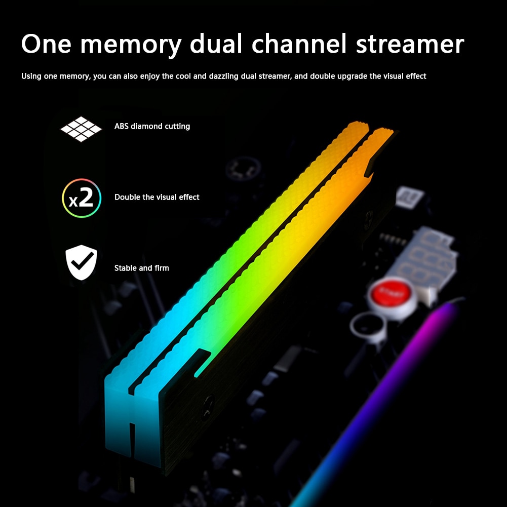 Segotep NC4 Memory Cooling Vest 5V 3Pin/SATA RAM Heatsink Cooler ARGB Aluminum Heat Dissipation Pad Radiator for Desktop