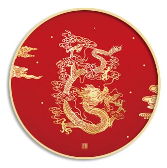 Chinese Cross Stitch Kits Embroidery Needlework Sets Dragon and Phoenix Are Golden and Rich Printe Patterns Cross Stitch Thread: XW-2676 / 11CT Cotton 60x60cm