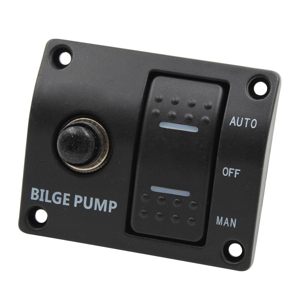 12V&24V 3-WAY SWITCH PANEL FOR BILGE PUMP Bilge pump control switch marine panel switch automatic pump control switch