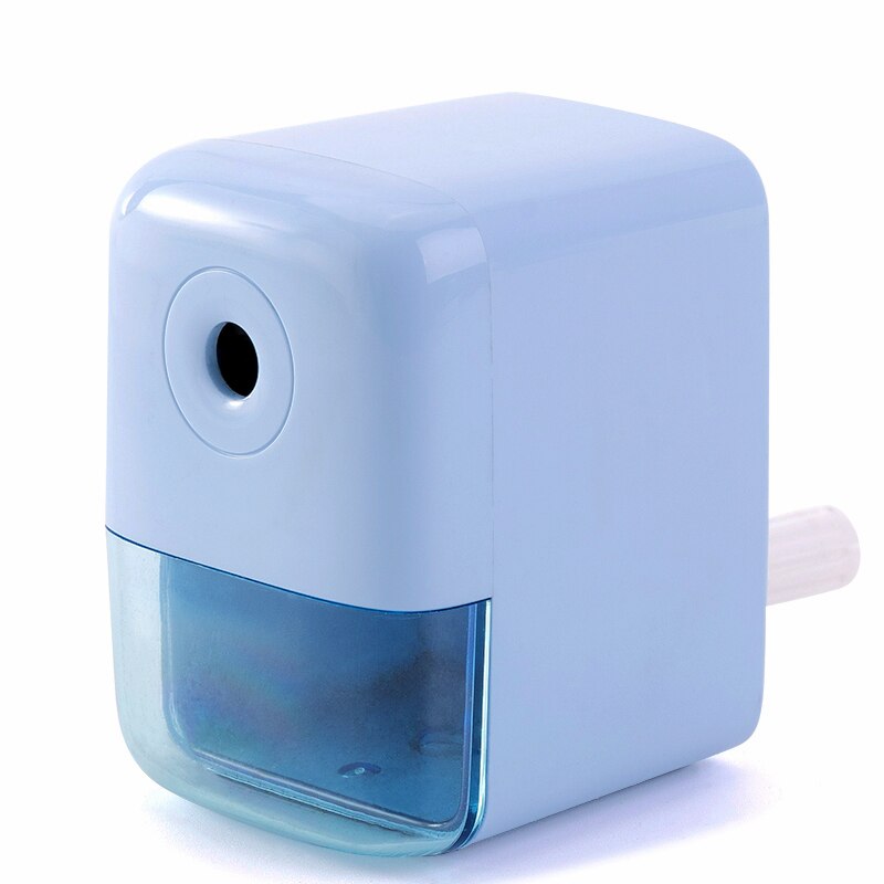 Deli 11158 hand cranked pencil sharpener Student Child pencil sharpner 6.5-8mm OD. pencil sharpener blue pink colors