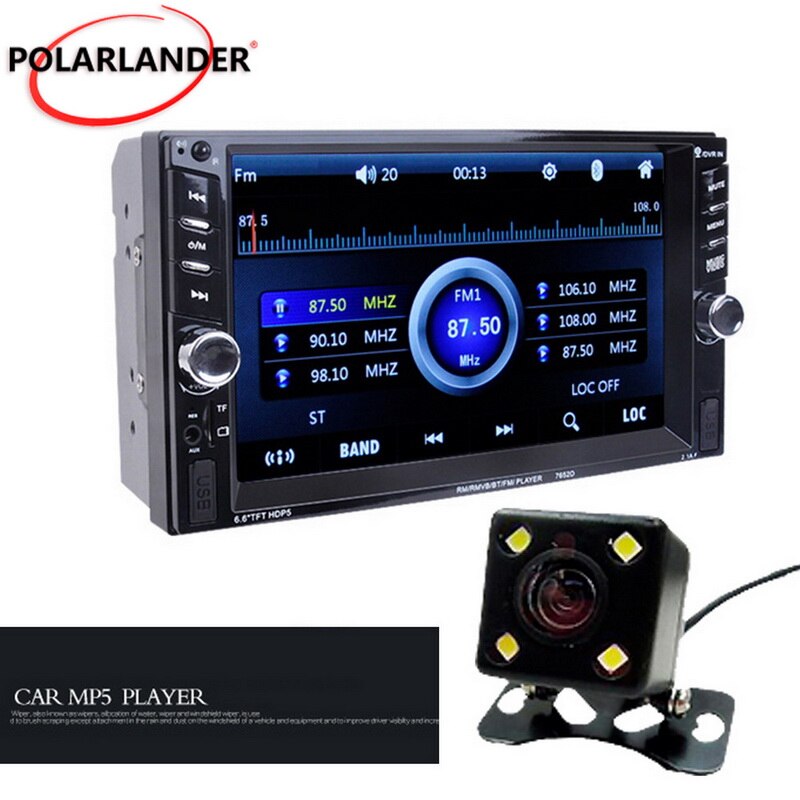 Bluetooth 2 Din Auto Radio Stuurbediening MP4 MP5 Video Speler Met Achteruitrijcamera 7 Inch Auto Radio