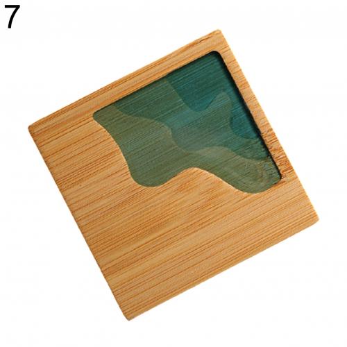 Round Cup Pad Epoxy Resin Transparent Bamboo Insulation Pad Landscape Pattern Coaster Tea Cup Holder Mat For Kitchen: 07