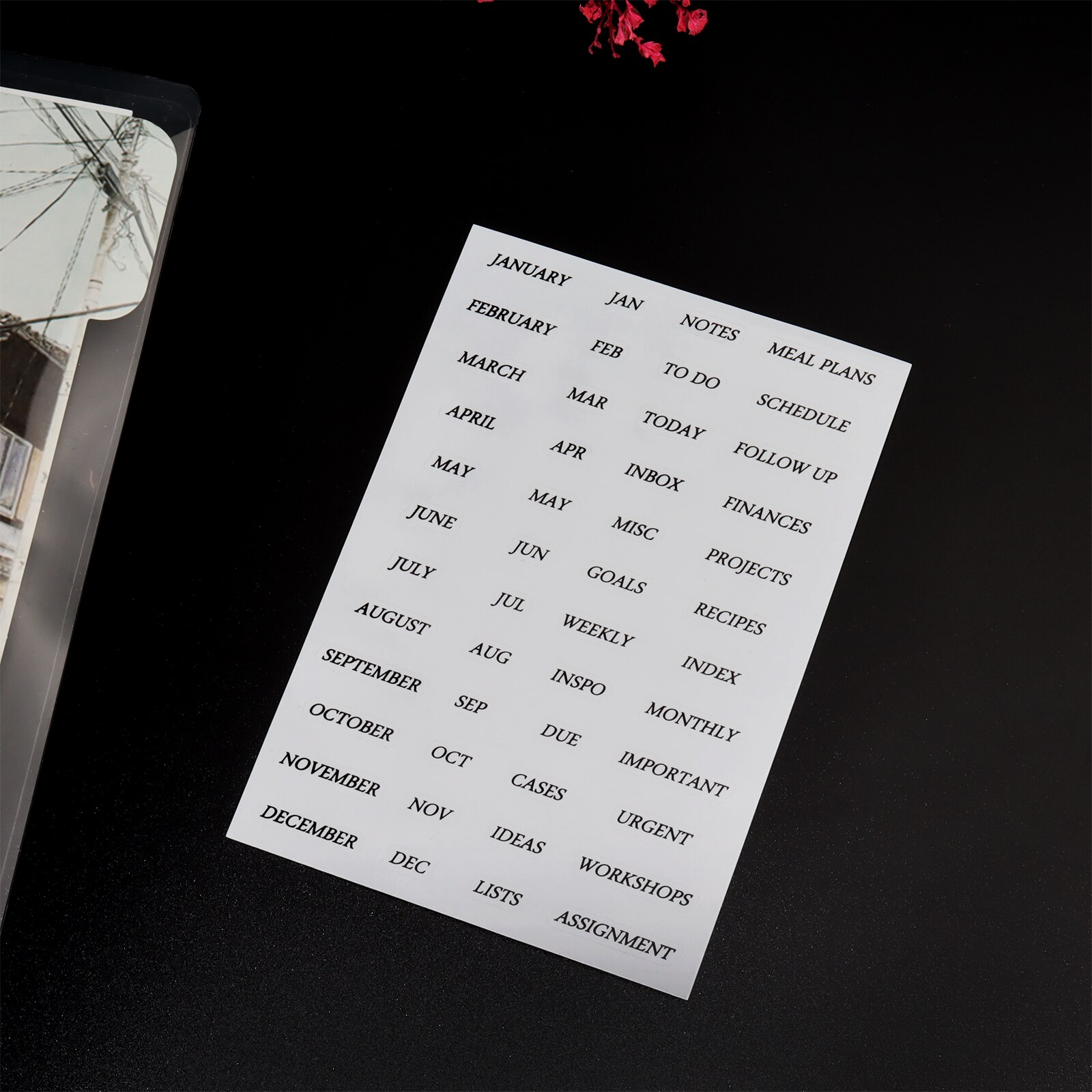 Plain White Clear 6Hole A5 Index Divider With Black Tab Sticker Transparent Plastic Tab Binder A5 Divider Inserts For Planner