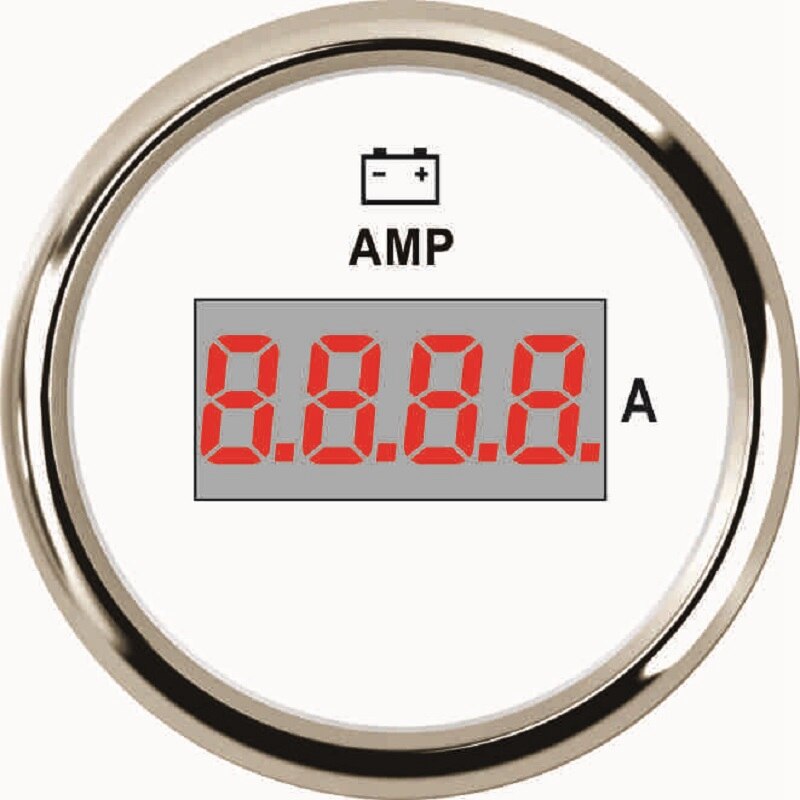 52Mm Digitale Auto Ampermeter Lcd Display Amp Meter Gauge Voor Truck Auto Boot Met Rode Led Backlight +/- 80A Amp Gauge: WS