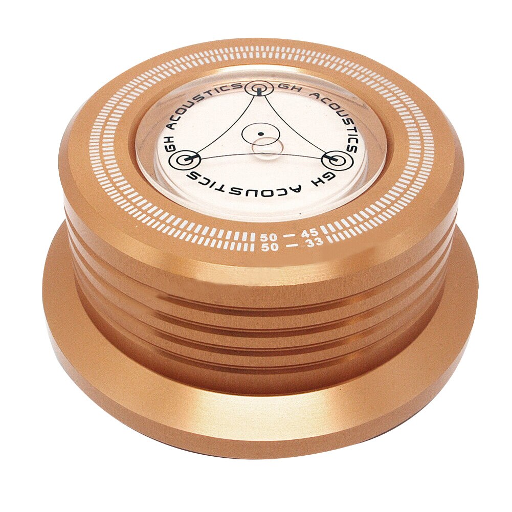Turntable Record Clamp - Universal Disc Stabilizer - Reduces Vibration - For LP Vinyl Records: Gold