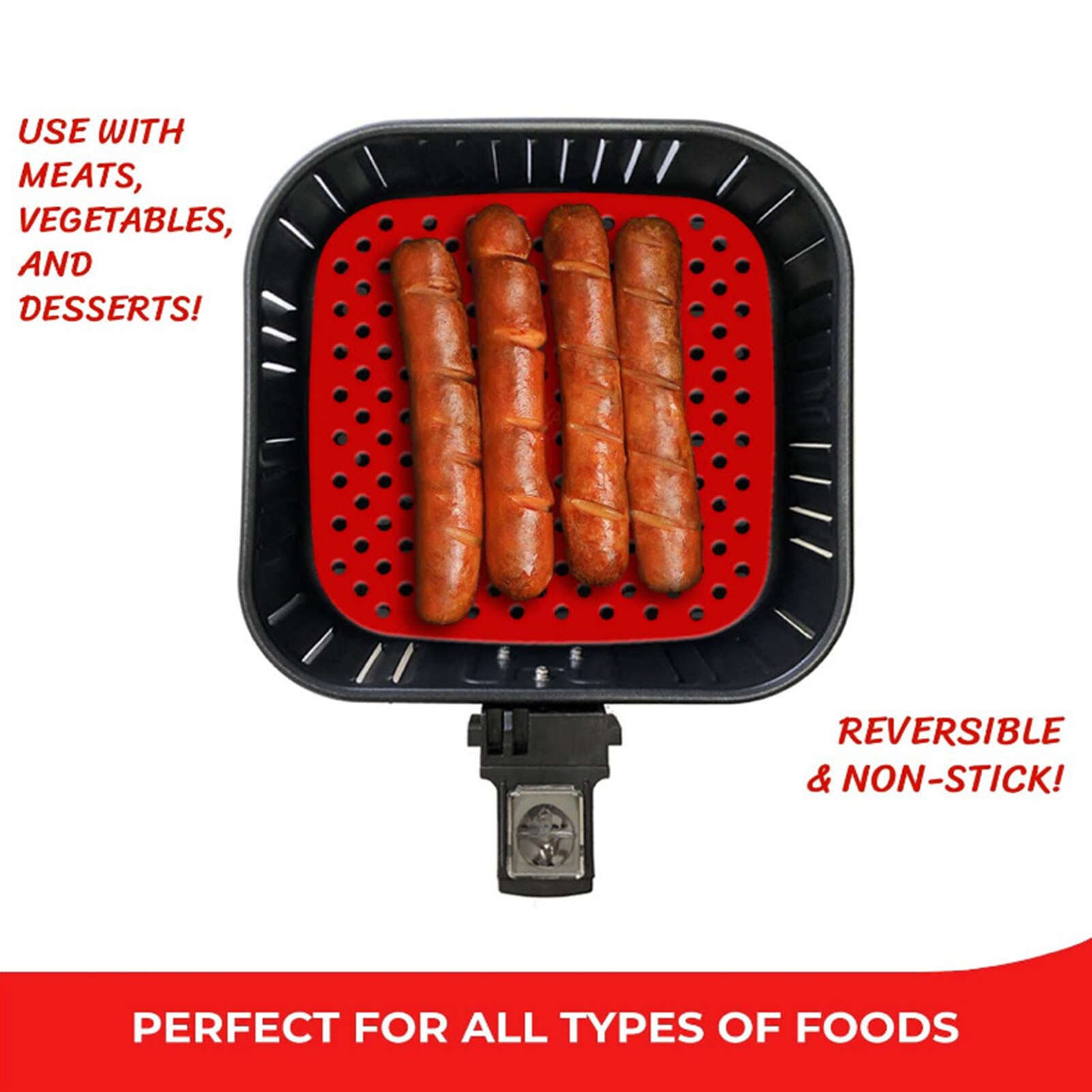 Herramientas de cocina, utensilios de cocina, freidora de aire reutilizable con forro de silicona antideslizante, suministros de freidora de aire cuadrados, accesorios para freidora