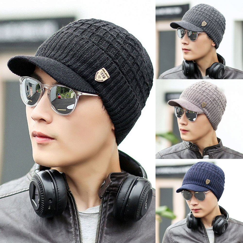 Men Warm Baggy Weave Crochet Winter Wool Knit Ski Beanie Caps Hat Warm Winter Hats For Women Warm Baggy Weave Crochet#P30