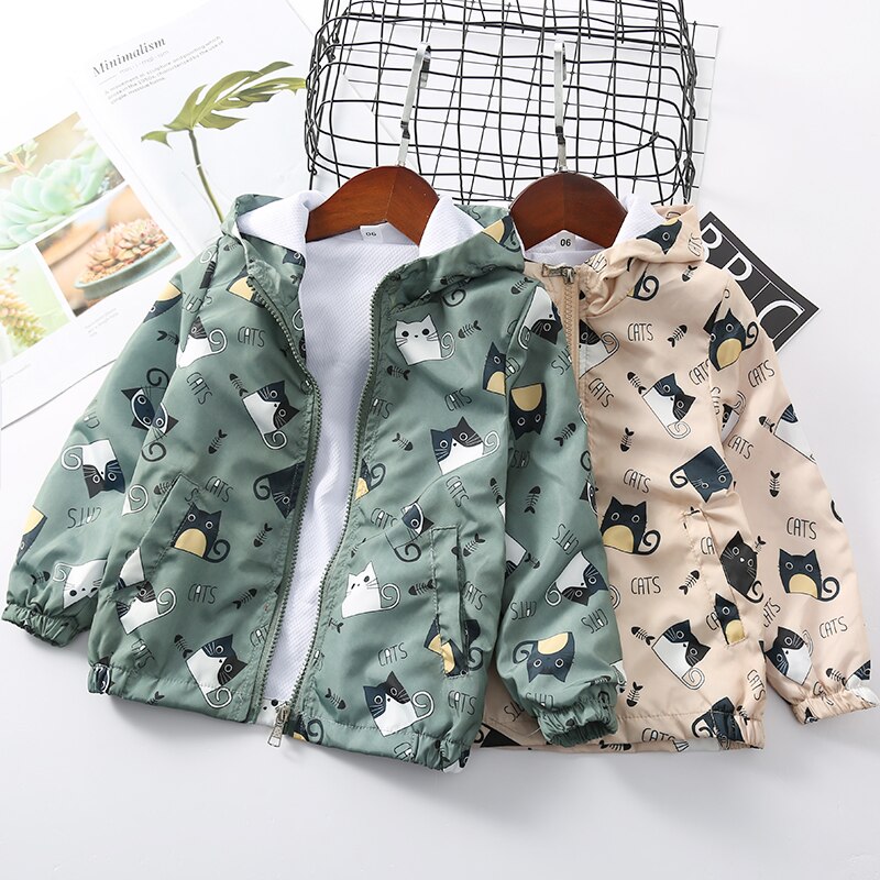 BBD Kids Coat Spring Autumn Boys Hooded Cartoon Oxford Jacket Active Streetwear Infants 2 3 4 5 6 Years Delicate Clothes