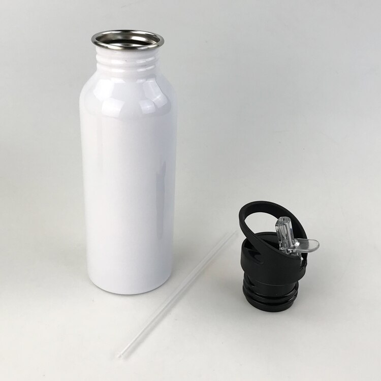 Blank sublimering 600ml termos flaskkopp överföringstryckning med sublimeringsbläck diy överföring värmepress tryckmaskin: Vit